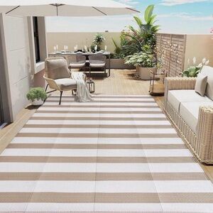 Striped Outdoor Patio Rug